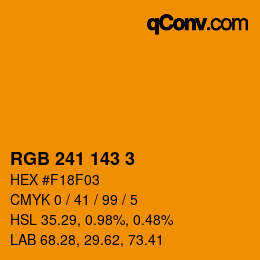 カラーコード: RGB 241 143 3 | qconv.com
