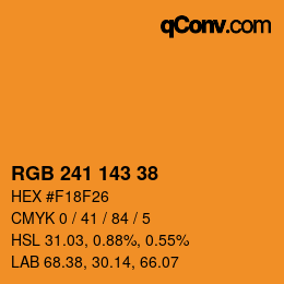 カラーコード: RGB 241 143 38 | qconv.com