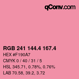 カラーコード: RGB 241 144.4 167.4 | qconv.com
