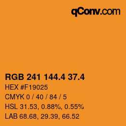 カラーコード: RGB 241 144.4 37.4 | qconv.com