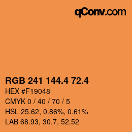 カラーコード: RGB 241 144.4 72.4 | qconv.com