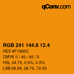 カラーコード: RGB 241 144.8 12.4 | qconv.com