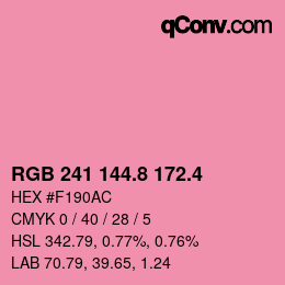 カラーコード: RGB 241 144.8 172.4 | qconv.com