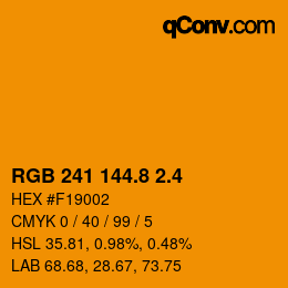 カラーコード: RGB 241 144.8 2.4 | qconv.com