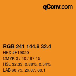 カラーコード: RGB 241 144.8 32.4 | qconv.com
