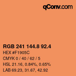 カラーコード: RGB 241 144.8 92.4 | qconv.com
