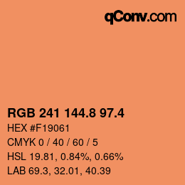 カラーコード: RGB 241 144.8 97.4 | qconv.com
