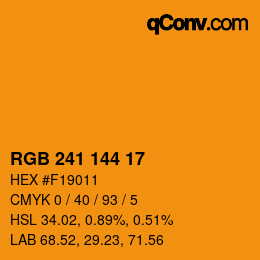 Color code: RGB 241 144 17 | qconv.com