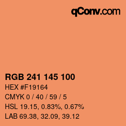 Color code: RGB 241 145 100 | qconv.com