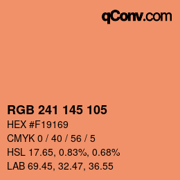 カラーコード: RGB 241 145 105 | qconv.com