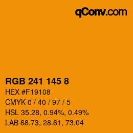 Color code: RGB 241 145 8 | qconv.com