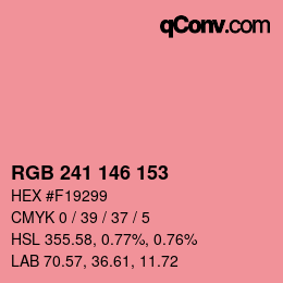 Color code: RGB 241 146 153 | qconv.com