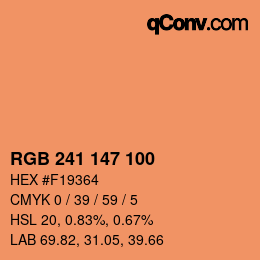 Color code: RGB 241 147 100 | qconv.com