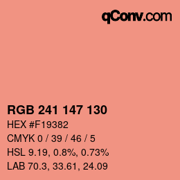 Color code: RGB 241 147 130 | qconv.com
