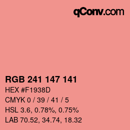 Color code: RGB 241 147 141 | qconv.com