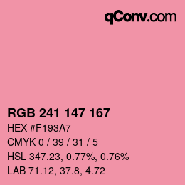 Farbcode: RGB 241 147 167 | qconv.com