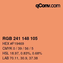 Color code: RGB 241 148 105 | qconv.com