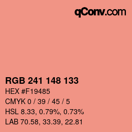 Código de color: RGB 241 148 133 | qconv.com