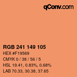 カラーコード: RGB 241 149 105 | qconv.com