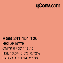 Color code: RGB 241 151 126 | qconv.com