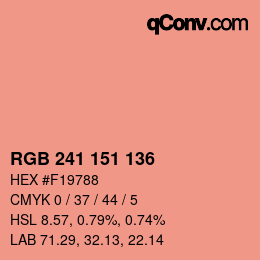 Color code: RGB 241 151 136 | qconv.com