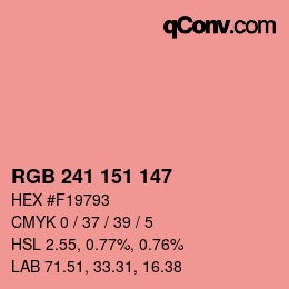 カラーコード: RGB 241 151 147 | qconv.com