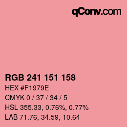 Color code: RGB 241 151 158 | qconv.com