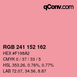 颜色代码: RGB 241 152 162 | qconv.com