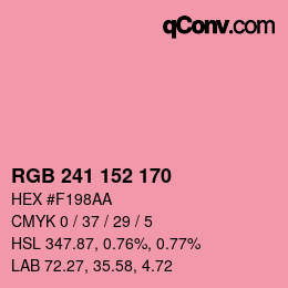 カラーコード: RGB 241 152 170 | qconv.com