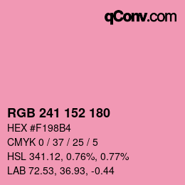 カラーコード: RGB 241 152 180 | qconv.com