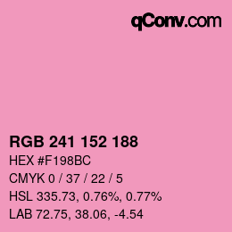 Color code: RGB 241 152 188 | qconv.com