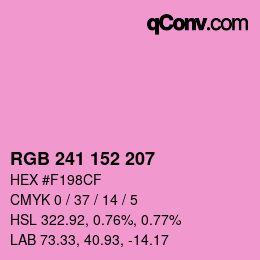 カラーコード: RGB 241 152 207 | qconv.com
