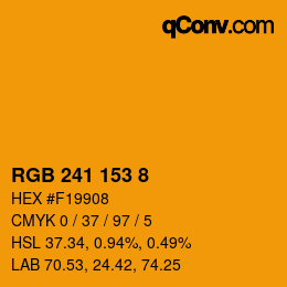 カラーコード: RGB 241 153 8 | qconv.com