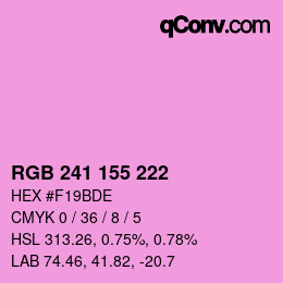 Color code: RGB 241 155 222 | qconv.com