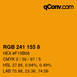 Farbcode: RGB 241 155 8 | qconv.com
