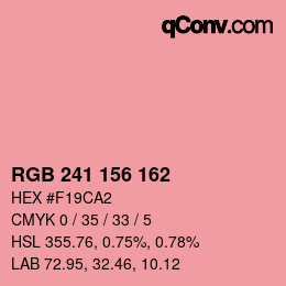 カラーコード: RGB 241 156 162 | qconv.com