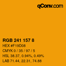カラーコード: RGB 241 157 8 | qconv.com