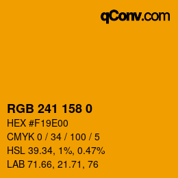 カラーコード: RGB 241 158 0 | qconv.com