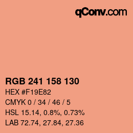 カラーコード: RGB 241 158 130 | qconv.com