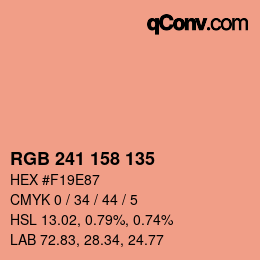 カラーコード: RGB 241 158 135 | qconv.com