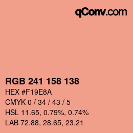 カラーコード: RGB 241 158 138 | qconv.com
