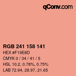 カラーコード: RGB 241 158 141 | qconv.com