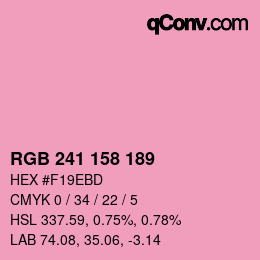 颜色代码: RGB 241 158 189 | qconv.com