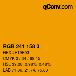 カラーコード: RGB 241 158 3 | qconv.com