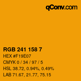 カラーコード: RGB 241 158 7 | qconv.com