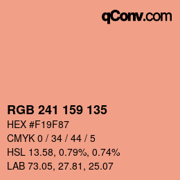カラーコード: RGB 241 159 135 | qconv.com