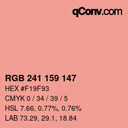 カラーコード: RGB 241 159 147 | qconv.com