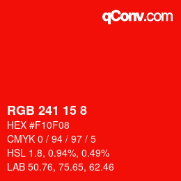 Color code: RGB 241 15 8 | qconv.com