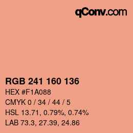 Color code: RGB 241 160 136 | qconv.com