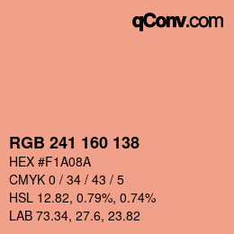 Farbcode: RGB 241 160 138 | qconv.com
